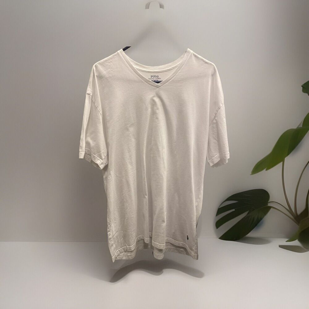 Polo Ralph Lauren V Neck White T-Shirt 2XL